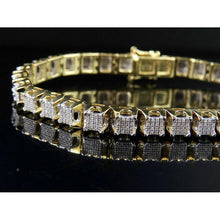 Natural Beautiful Round Shape Diamond Men Bracelet 5.75 Carats 14K Gold