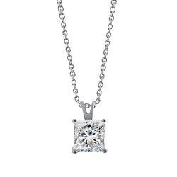 Natural Big Diamond Pendant Necklace 3 Carat Gorgeous White Gold 14K Jewelry