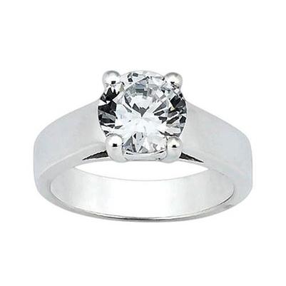 natural round diamond 3ct ring front view