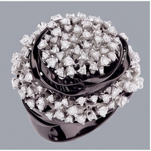 Natural Black Gold Cluster Engagement Ring