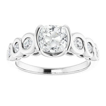 Natural Cushion Old Cut Diamond Anniversary Ring Infinity Style 4.50 Carats