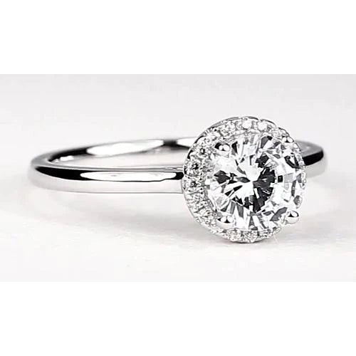 Natural Custom Jewelry Halo Setting 1.50 Carats
