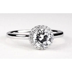 Natural Custom Jewelry Halo Setting Engagement Ring 1.50 Carats