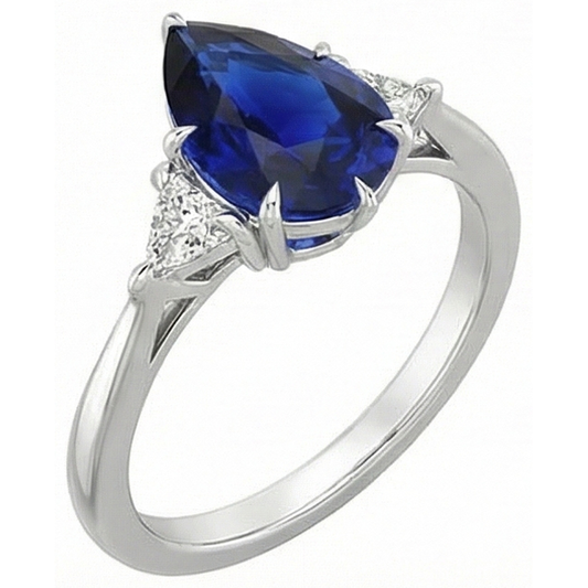 Natural Dark Blue Sapphire Ring