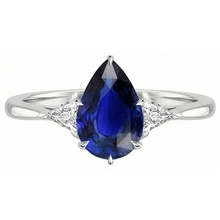 Natural Dark Blue Sapphire Ring