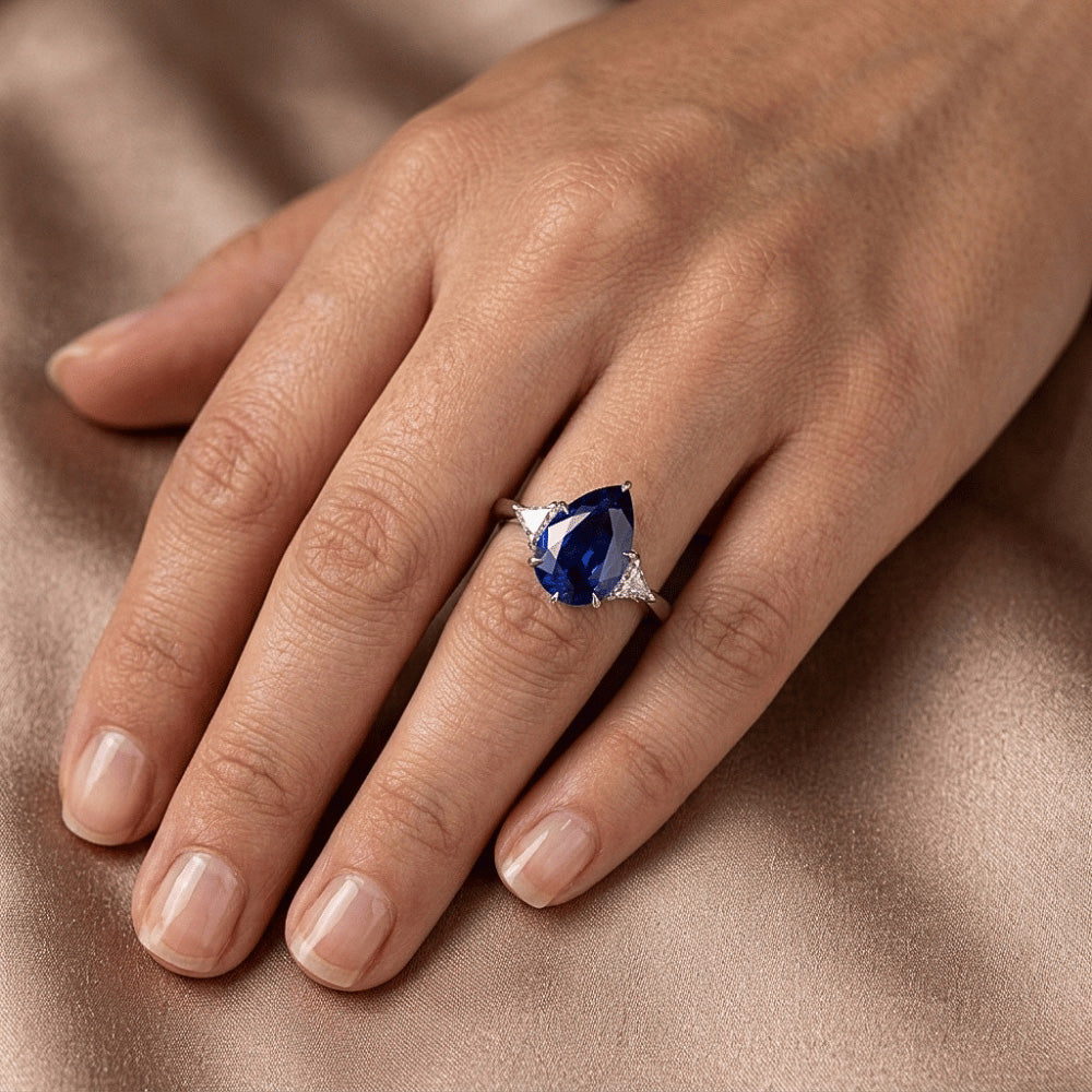 Natural Dark Blue Sapphire Ring