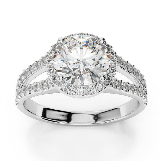 Natural Diamond 4 Carats Anniversary Ring Halo