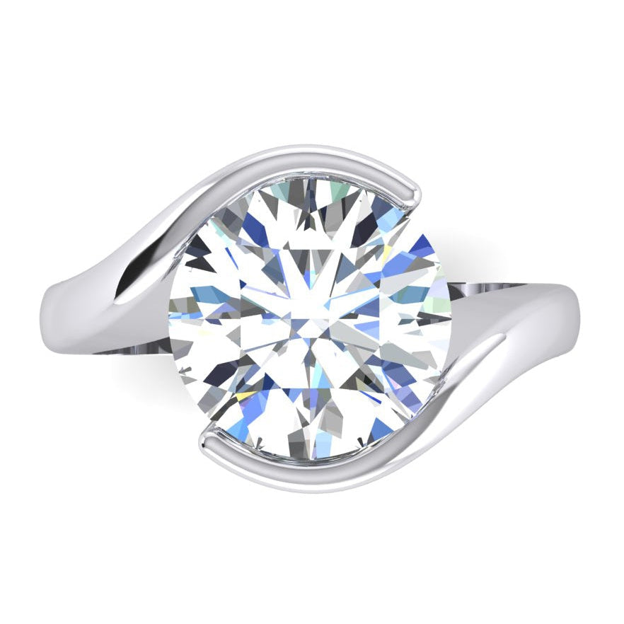  Natural Diamond Accented Engagement Ring Tension Like 