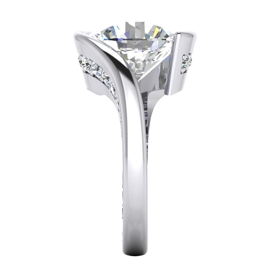  Natural Diamond Accented Engagement Ring Tension  Jewelry