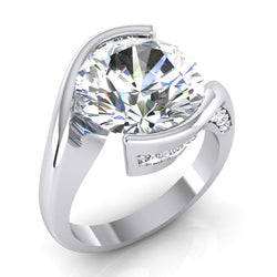 Natural Diamond Accented Engagement Ring Tension Like New Jewelry