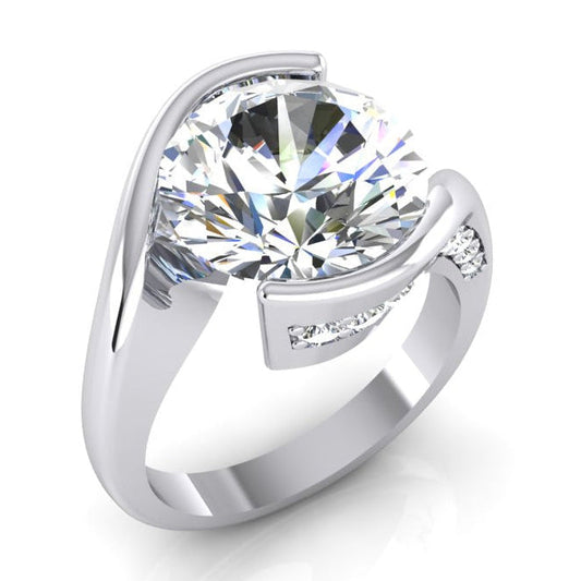  Natural Diamond Accented Engagement Ring Tension Like New Jewelry