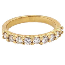 Natural Diamond Anniversary Band 1.35 Carats Bar Set Women Yellow Gold 14K