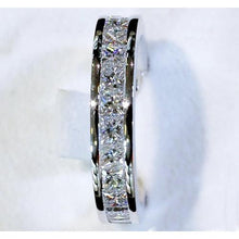 Natural Diamond Anniversary Band 4.60 Carats Princess Cut 