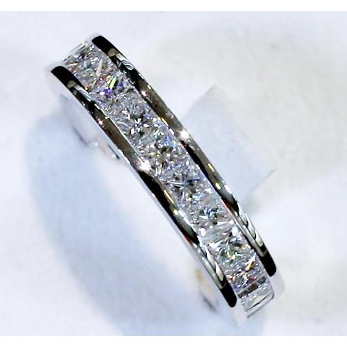 Natural Diamond Anniversary Band 4.60 Carats White Gold 14K