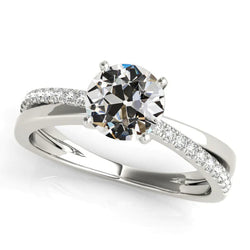 Natural Earth Mined Diamond Anniversary Ring Round Old Miner Jewellery Prong Set 3.50 Carats