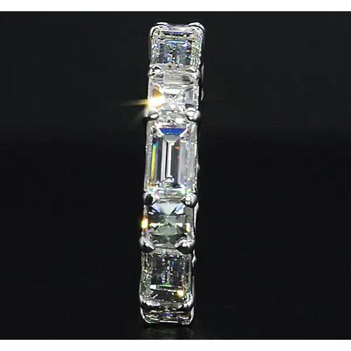 Natural Diamond Band Wedding Ring 6.30 Carats White Gold 14K Jewelry