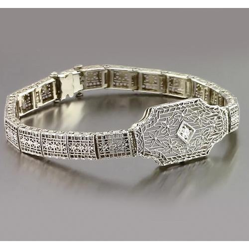Natural Diamond Bracelet 0.30 Carats White Gold 14K Jewelry New
