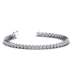 Natural Diamond Bracelet Round Solid 5 Carats White Gold