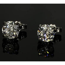 Natural Diamond Earrings 1.50 Carats Round Stud Prong Set White Gold 14K
