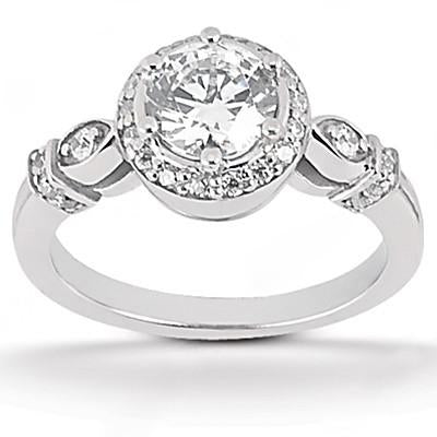 Natural Diamond Engagement Halo Ring Band Set 1.45 Carats White Gold 14K