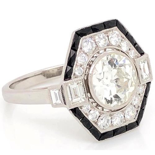 Natural Diamond Engagement Old Mine Ring 5 Carats White Gold 14K Jewelry