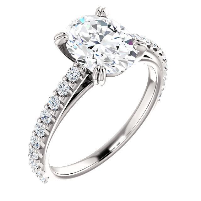 Natural Diamond Engagement Ring 2.60 Carats Claw Prong Setting White Gold