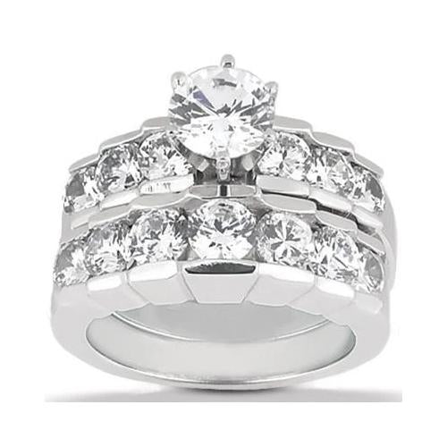 Natural Diamond Engagement Ring 3.06 Ct. Engagement Set Gold