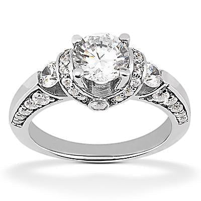 Natural Diamond Engagement Ring Accented White Gold 1.70 Ct.