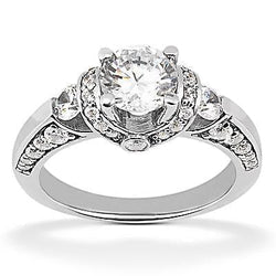 Natural Diamond Engagement Ring Accented White Gold 1.70 Ct.