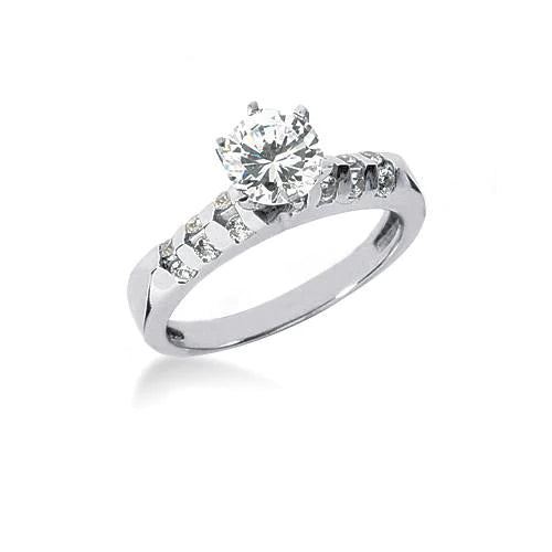 Natural Diamond Engagement Ring Band Set 2 Carats White Gold 14K