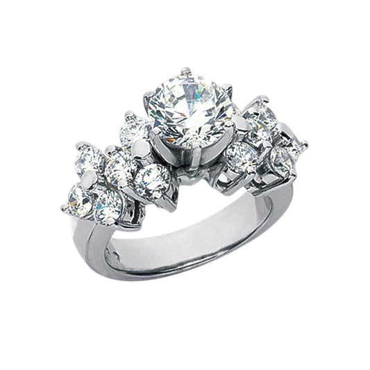Natural Diamond Engagement Ring White Gold 14K 3.30 Carats New