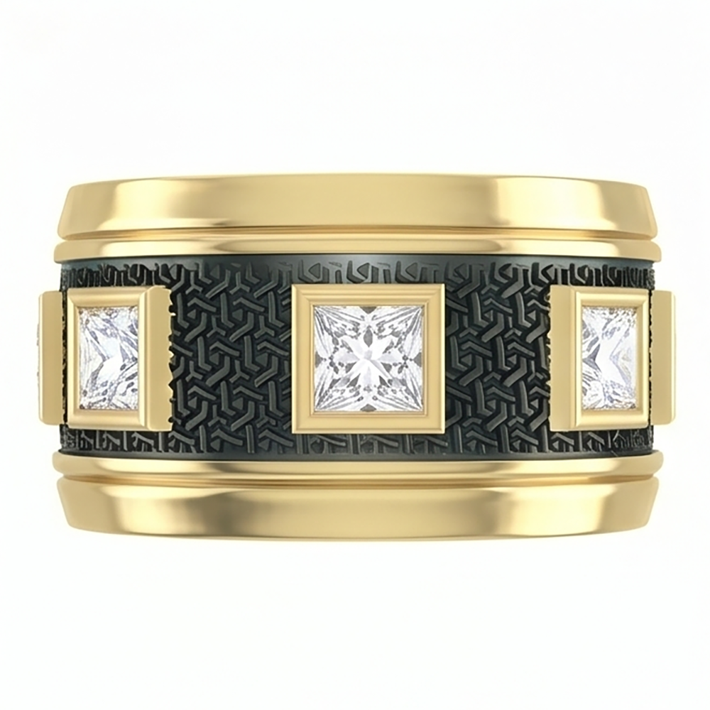 Natural Diamond Eternity Band 0.45ct - Two Tone 14K Gold