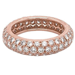 Natural Diamond Eternity Band 3.36 Carats Rose Gold Women Jewelry