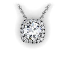 Natural Diamond Halo Pendant Slide Necklace 2.70 Carats White Gold 14K