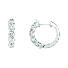 Natural Diamond Hoop Earrings 1.51 Carats 14K White
