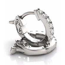 Natural Diamond Hoop Earrings 2 Carats F Vs1 White Gold 14K