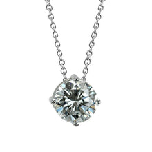 Natural Diamond Lady Pendant Necklace 2 Carat Prong Set White Gold 14K New