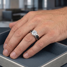 Natural Diamond Men's Ring 1.50 ct Round Cut F VS1 – Two Tone Gold 14K