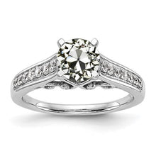 Natural Diamond Old Mine Cut Anniversary Ring Prong Set 14K Gold 3.25 Carats