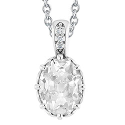 Natural Diamond Pendant Necklace With Bail Round & Oval Old Miner 5.50 Carats