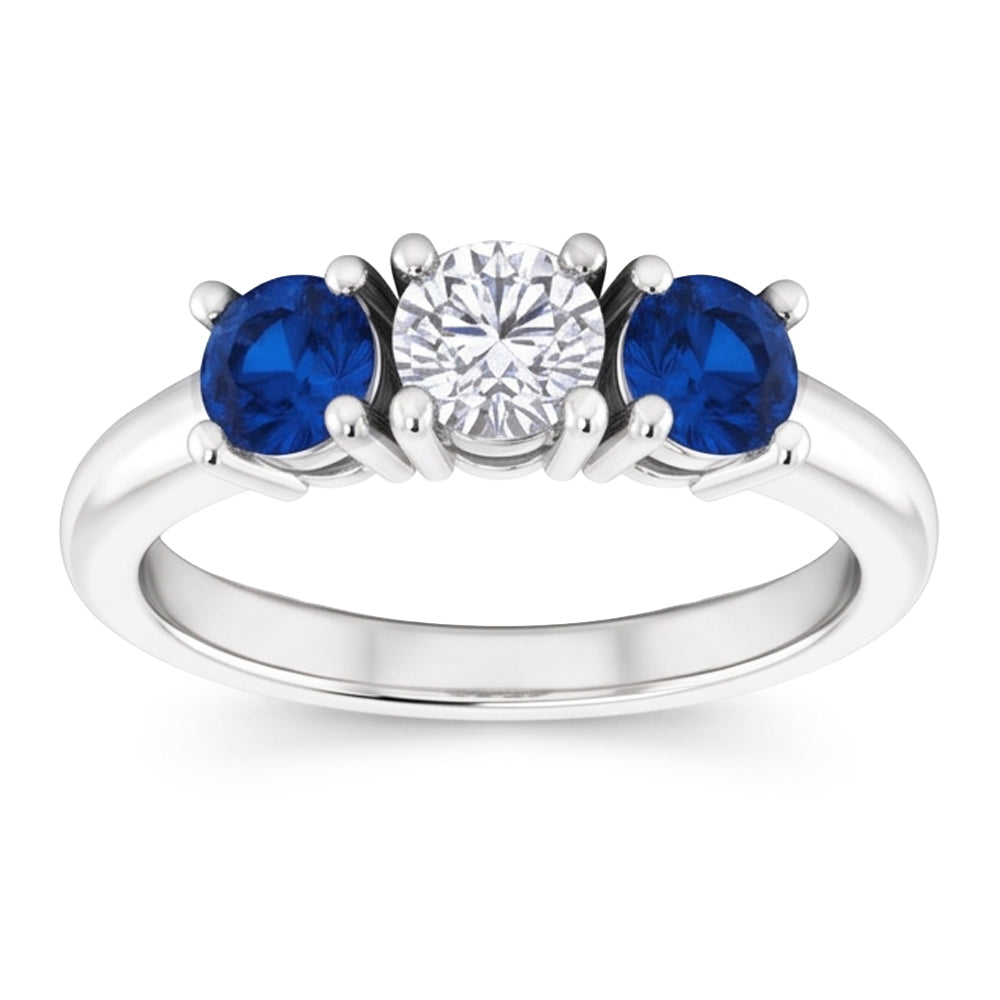 Natural Diamond Ring 0.60ct - White Gold 14K