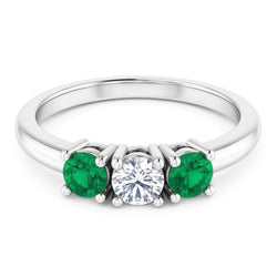 Natural Diamond Ring 0.60ct - White Gold 14K