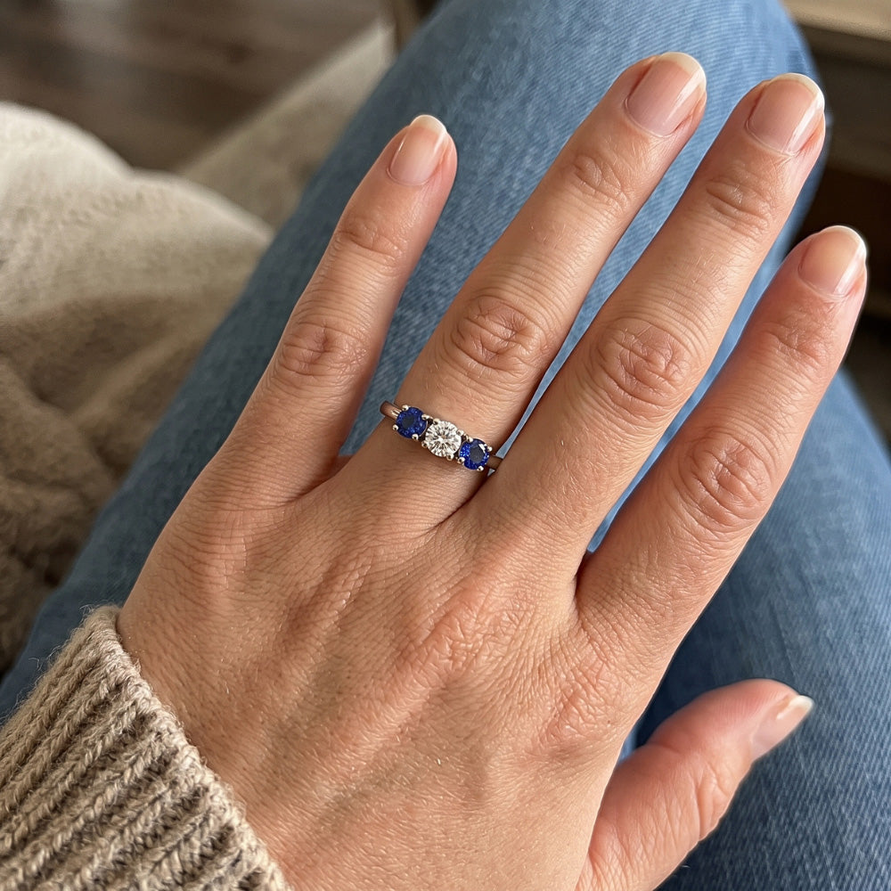 Natural Diamond Ring 0.60ct - White Gold 14K