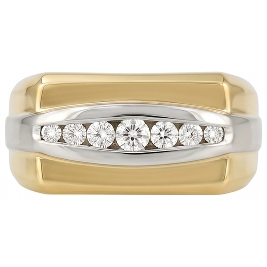Natural Diamond Ring 0.80ct - Two Tone 14K Gold