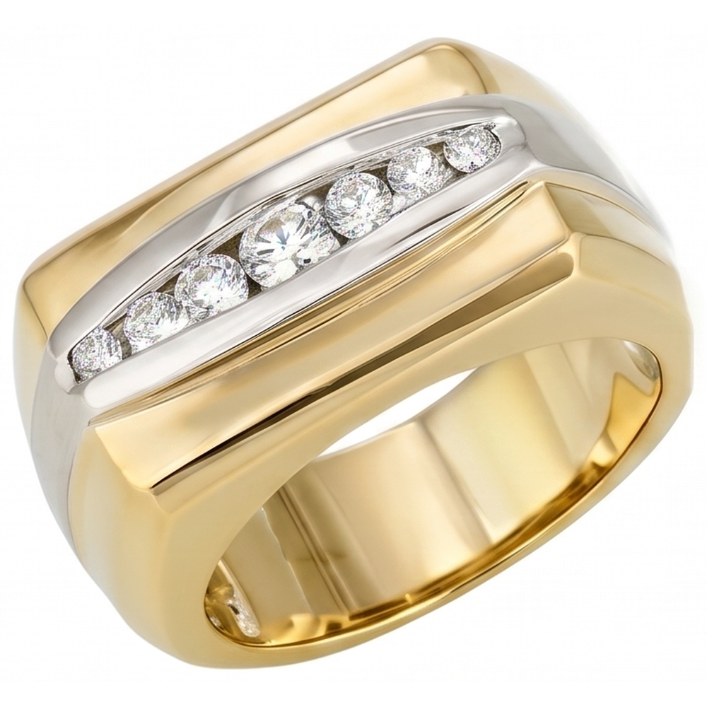 Natural Diamond Ring 0.80ct - Two Tone 14K Gold