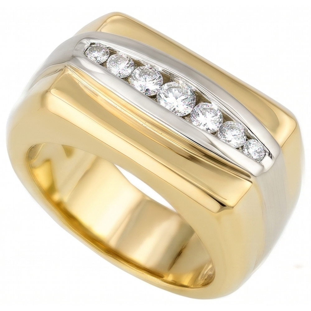 Natural Diamond Ring 0.80ct - Two Tone 14K Gold