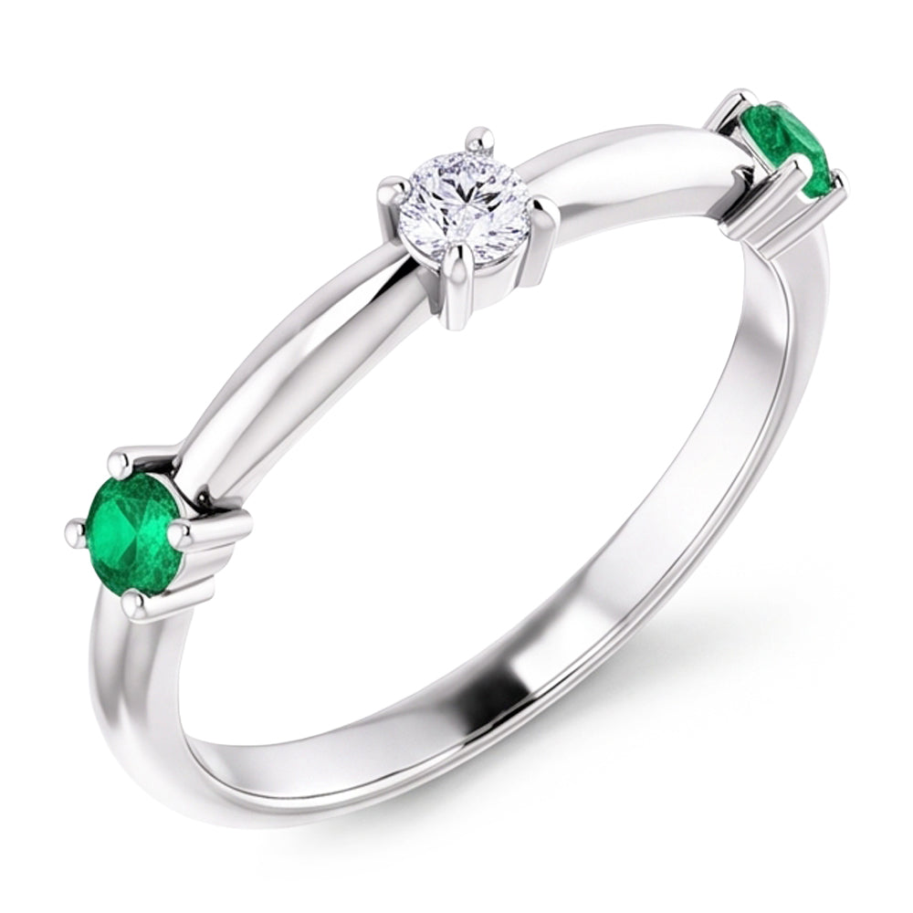Natural Diamond Ring 0.90ct - White Gold 14K
