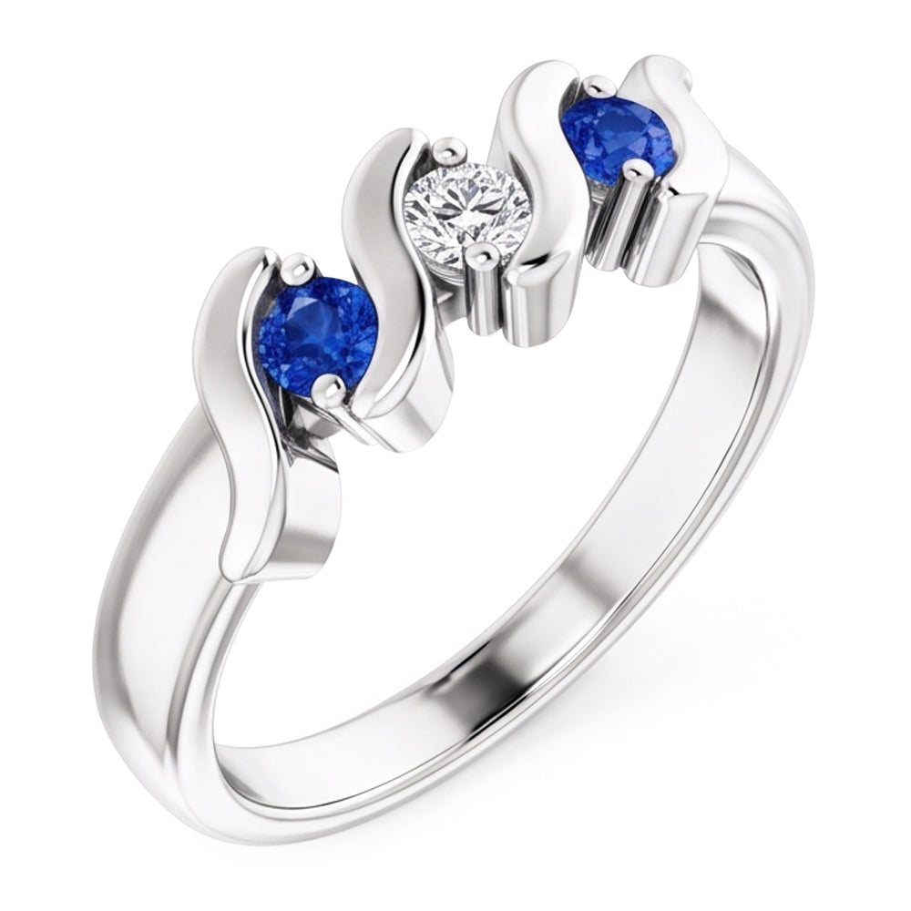 Natural Diamond Ring 0.90ct - White Gold 14K