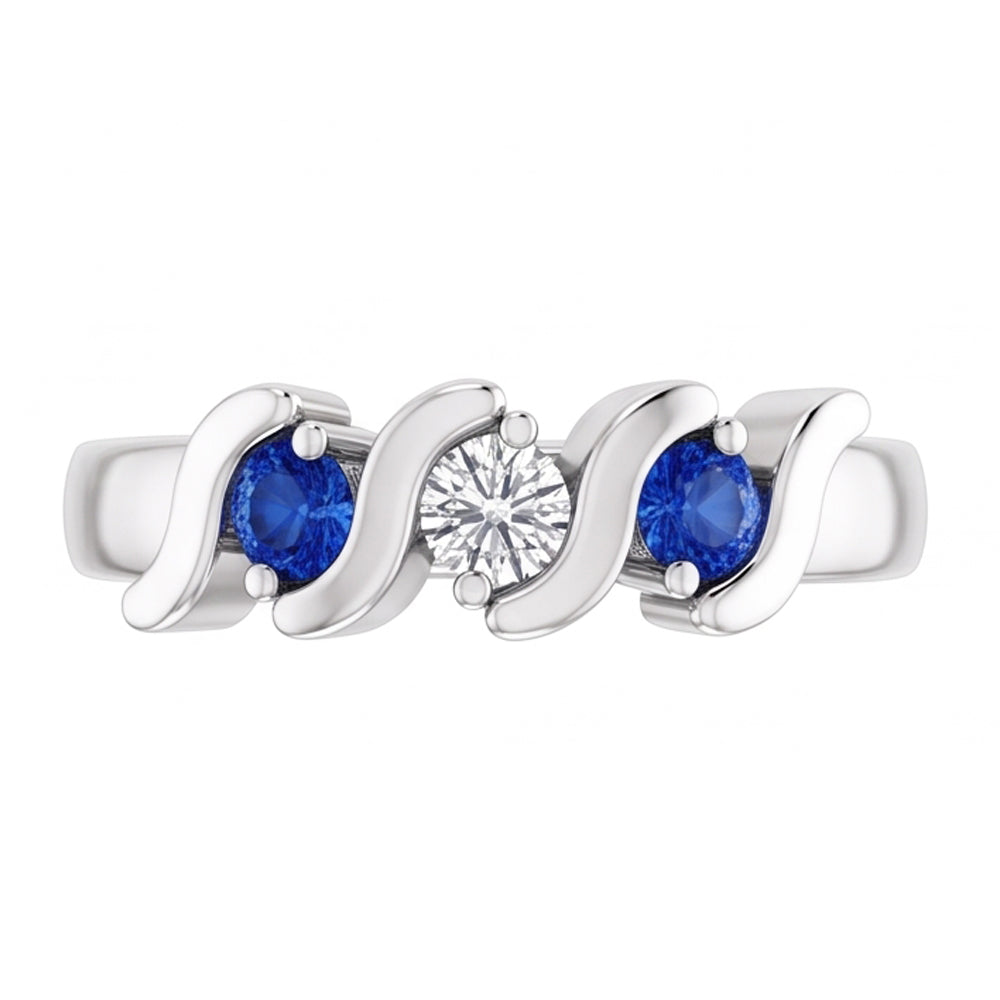 Natural Diamond Ring 0.90ct - White Gold 14K