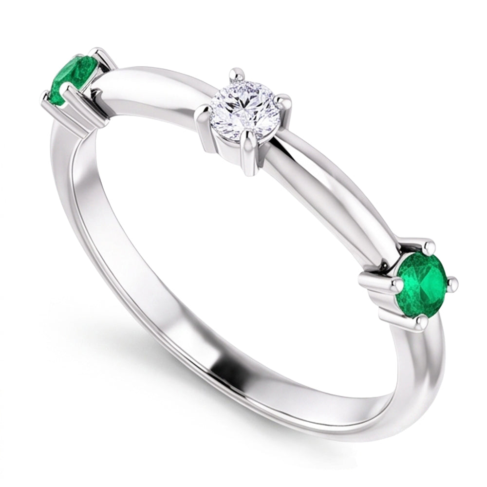 Natural Diamond Ring 0.90ct - White Gold 14K
